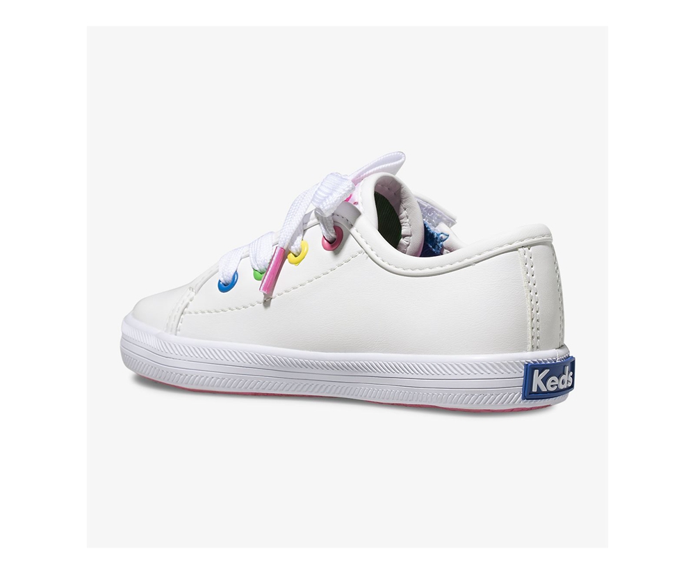 Kids Keds Sneakers - Kickstart Multi-color Eyelets Jr. - White - 0197-YOVQL